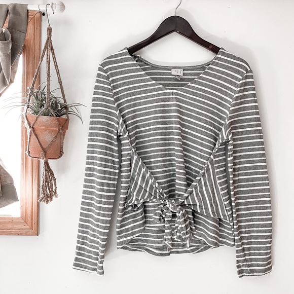 a new day Tops - A New Day / Target Striped Front Tie Long Sleeve